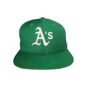 New Era Men’s 8 Oakland A’s Fitted Hat Green MLB Fan Apparel‎